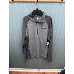 Columbia Mens Fleece Half Zip Pullover Gray Size S